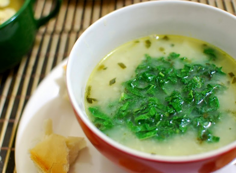 caldo de batata e couve- Caldos para noites de inverno